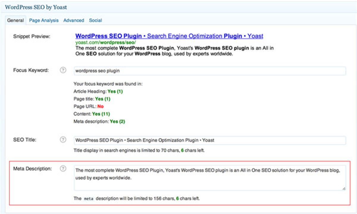 Änderung der Meta-Description in WordPress