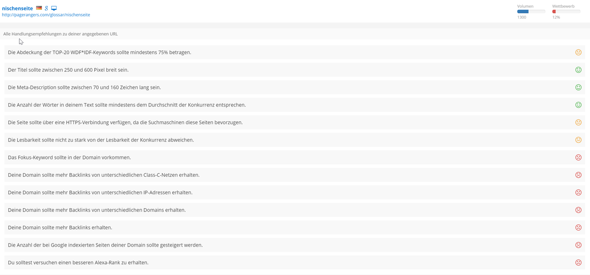 Handlungsempfehlungen SEO