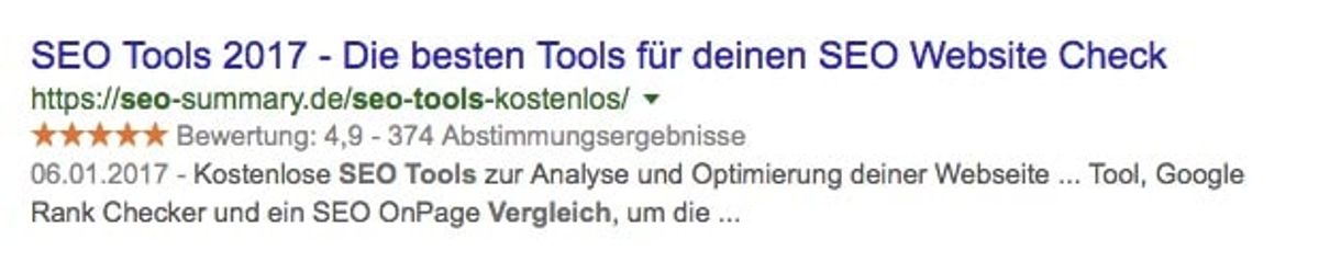Rich Snippets mit Bewertungen