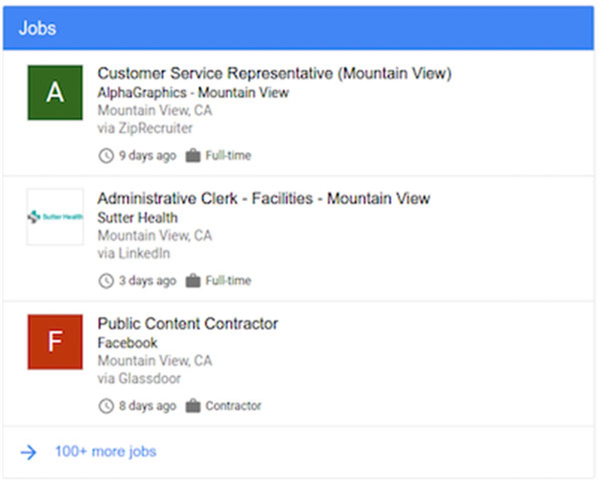 Mit Google Listings alle verfügbaren Jobs einsehen