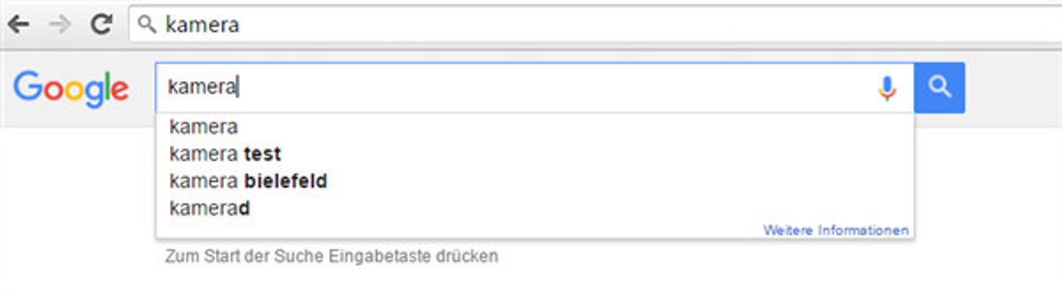 bei der recherche nach keywords auch google suggest nutzen