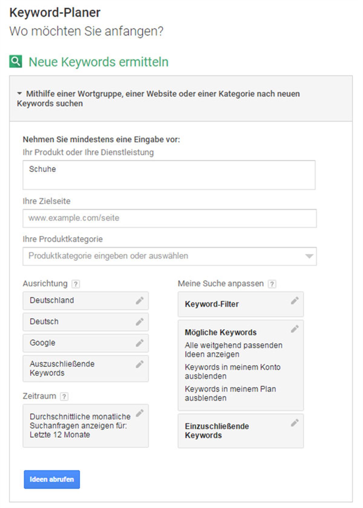Keyword Planer