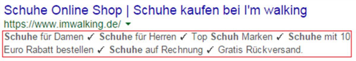 Gute Meta-Description Beispiel 1