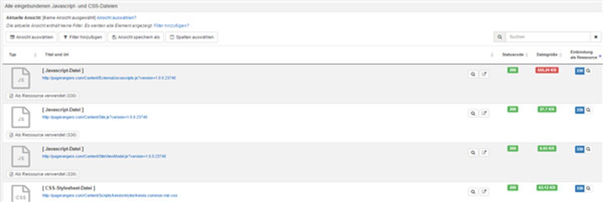 Javascript filtern