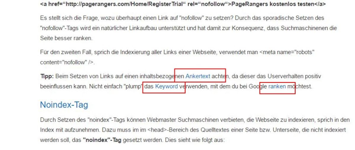 Interen Verlinkung als Deep Link