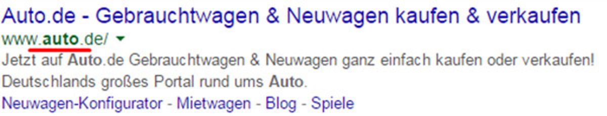 Keyword in URL