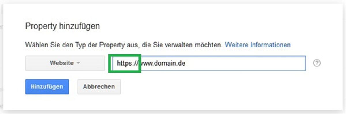 Property in Google Search Console HTTP zu HTTPS