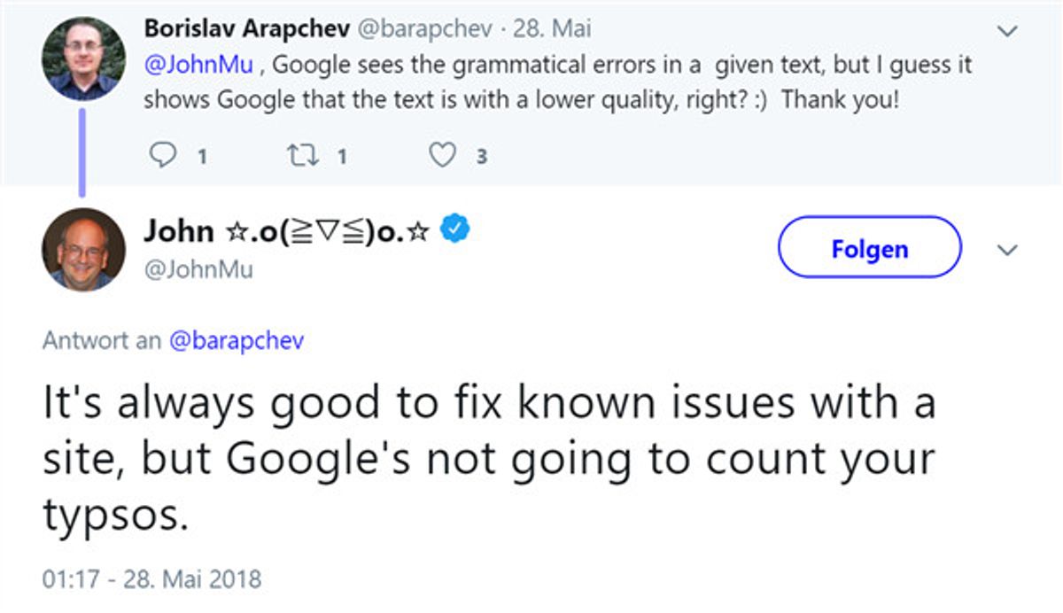 Tippfehler: Kein Problem für Google
