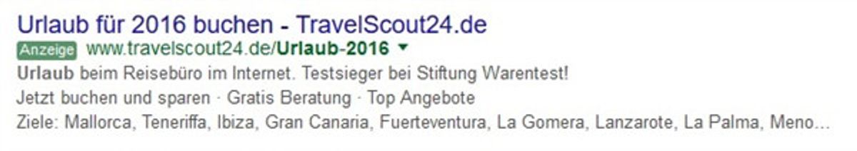 Snippet AdWords