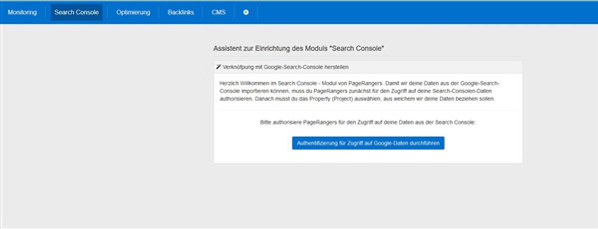 Serach Console mit PageRangers verbinden