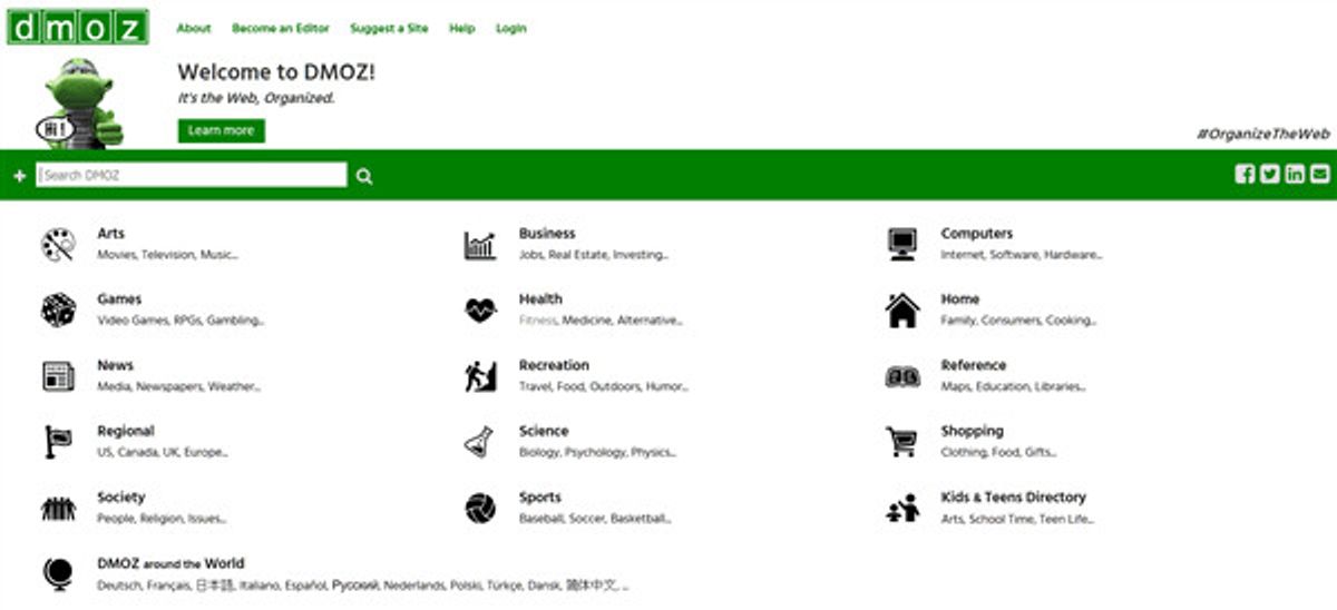 DMOZ.org Webseite