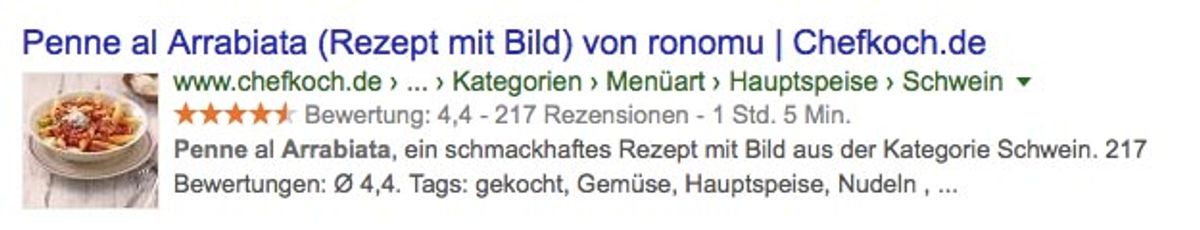 Rich Snippets Rezept