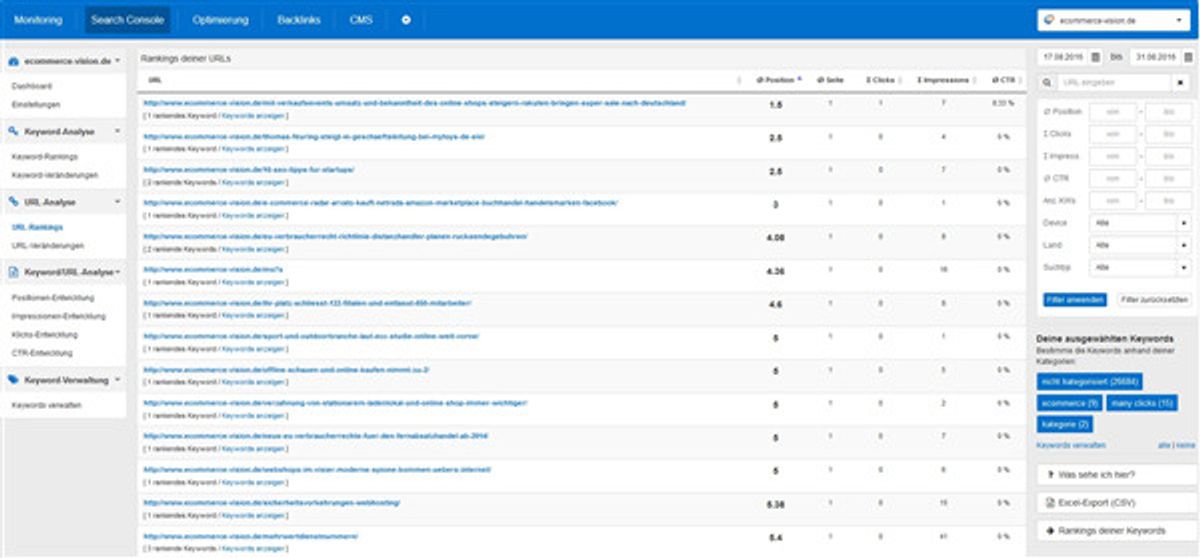 Search Console URL-Analyse