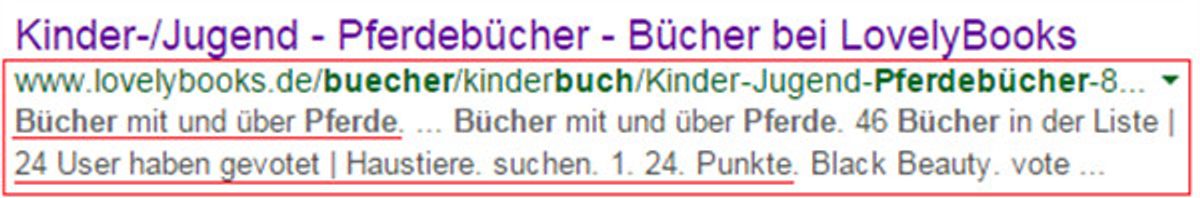 Darstellung ohne Meta-Description