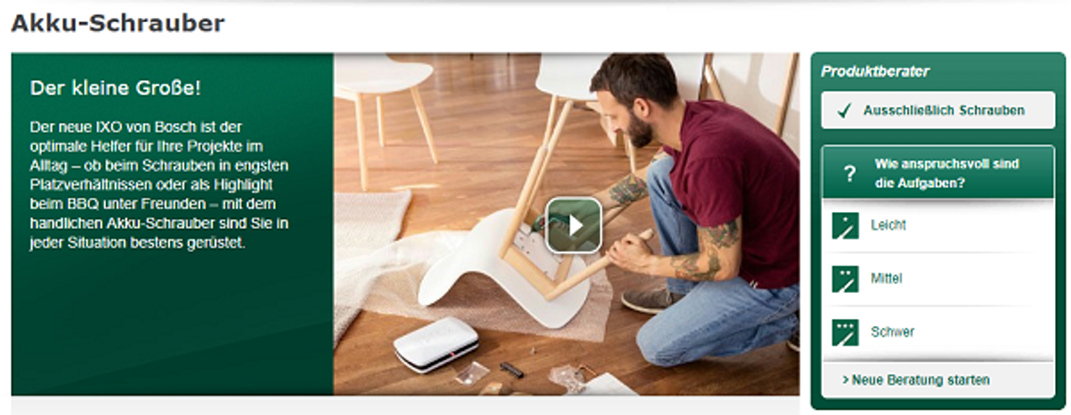 Dank der simplen Landingpage mit einigen Medien wird das Produkt optimal präsentiert