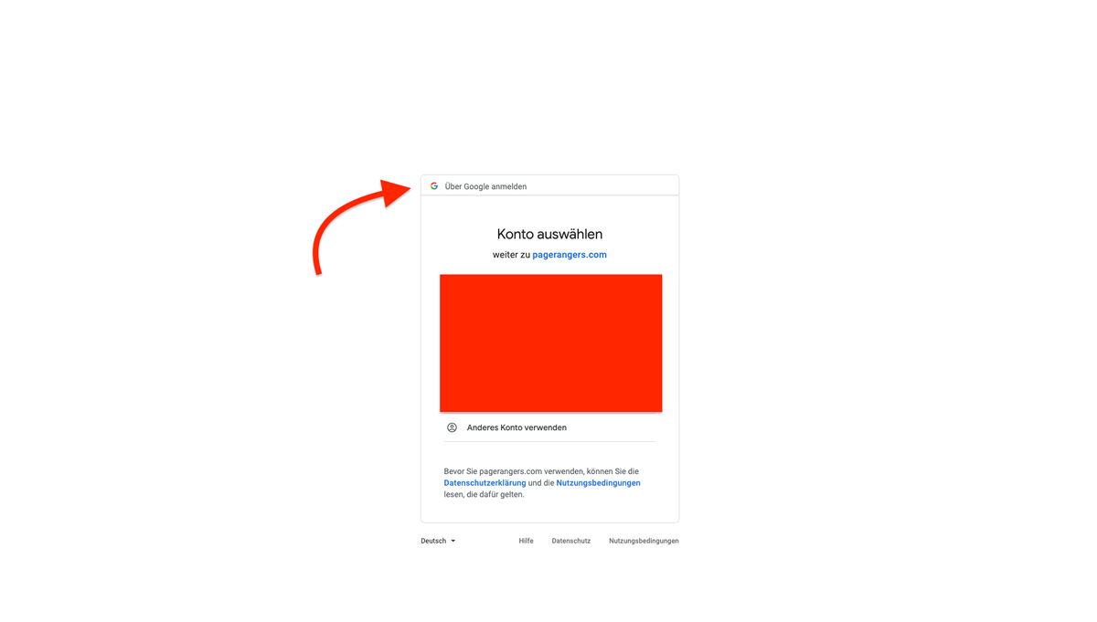 Anmeldung Google Konto
