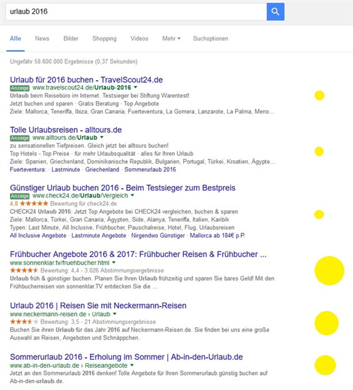 Google-Suche Urlaub