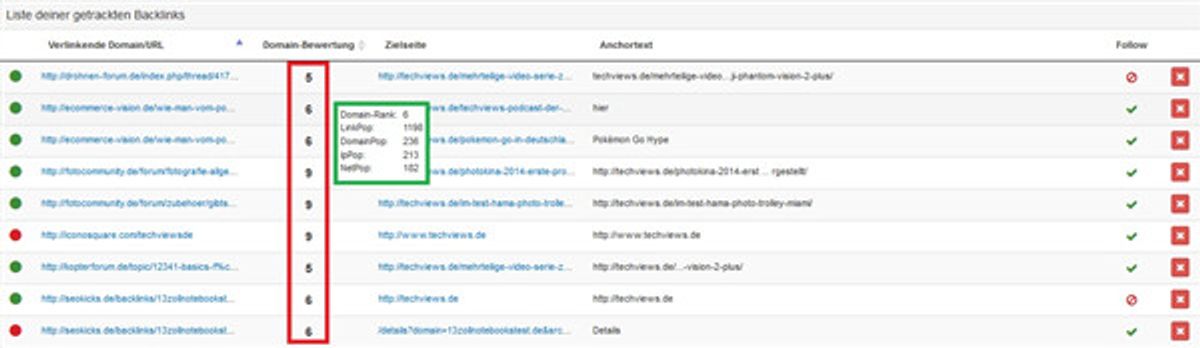 Domain Bewertung Detail
