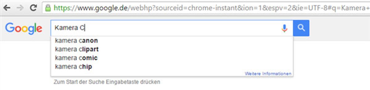 Auto Suggest für Detail Recherche nutzen