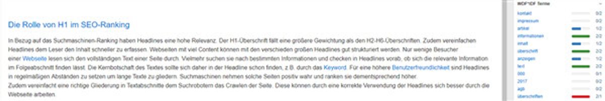 Dank des Editors wird auch die genaue Anzahl der Wörter angezeigt