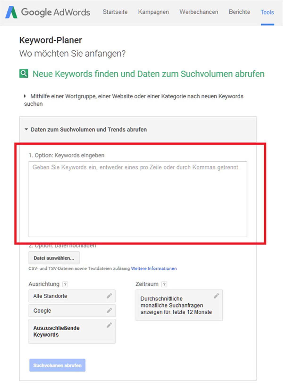 Google Keyword Planner